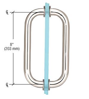 CRL Back - to - Back Solid Brass 3/4" Diameter Pull Handles with Metal Washers SPH8PN