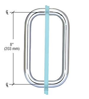 CRL Back - to - Back Solid Brass 3/4" Diameter Pull Handles without Metal Washers BPD8CH