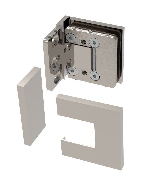 CRL Bellagio Adjustable Wall Mount Offset Back Plate Hinge BEL344BN