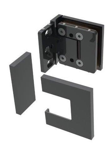 CRL Bellagio Adjustable Wall Mount Offset Back Plate Hinge BEL344MBL