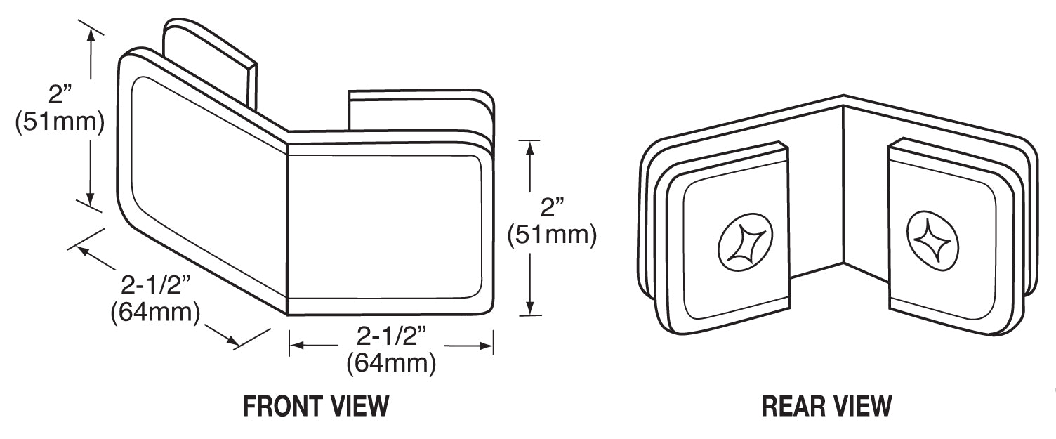 CRL Beveled 135º Glass - to - Glass Clamp BGC1350RB