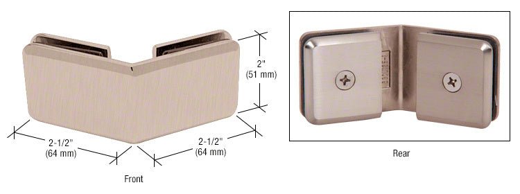 CRL Beveled 135º Glass - to - Glass Clamp BGC135BN