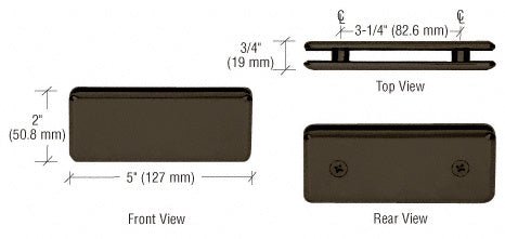 CRL Beveled 180º Glass - to - Glass Clamp BGC1800RB