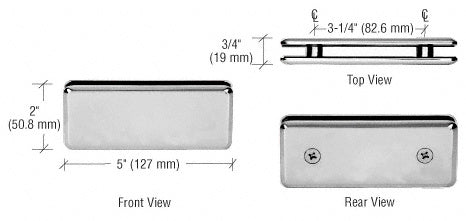 CRL Beveled 180º Glass - to - Glass Clamp BGC180BN