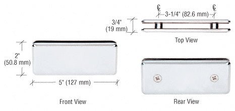 CRL Beveled 180º Glass - to - Glass Clamp BGC180CH