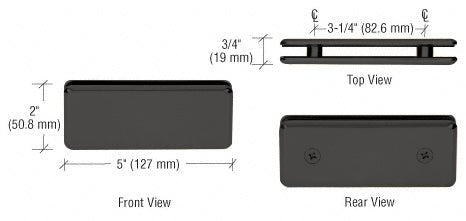 CRL Beveled 180º Glass - to - Glass Clamp BGC180MBL