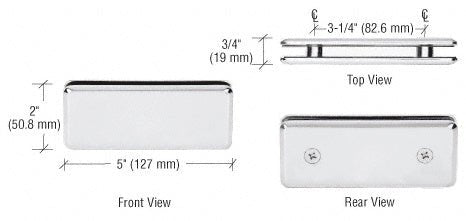 CRL Beveled 180º Glass - to - Glass Clamp BGC180PN