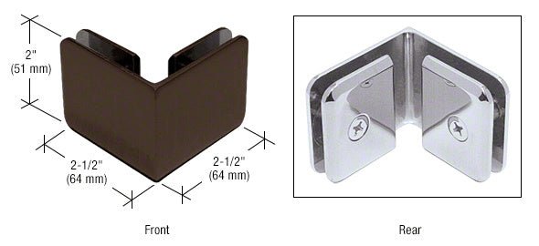 CRL Beveled Style 90º Glass - to - Glass Clamp BGC900RB