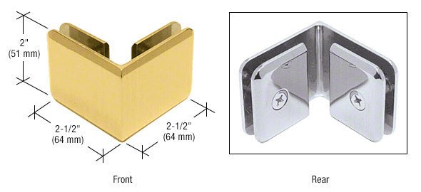 CRL Beveled Style 90º Glass - to - Glass Clamp BGC90BR