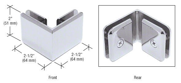 CRL Beveled Style 90º Glass - to - Glass Clamp BGC90CH