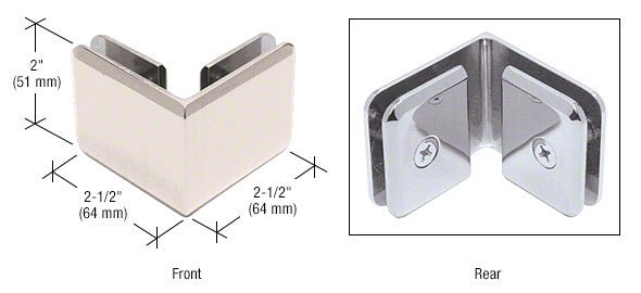 CRL Beveled Style 90º Glass - to - Glass Clamp BGC90PN