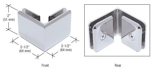 CRL Beveled Style 90º Glass - to - Glass Clamp BGC90SB