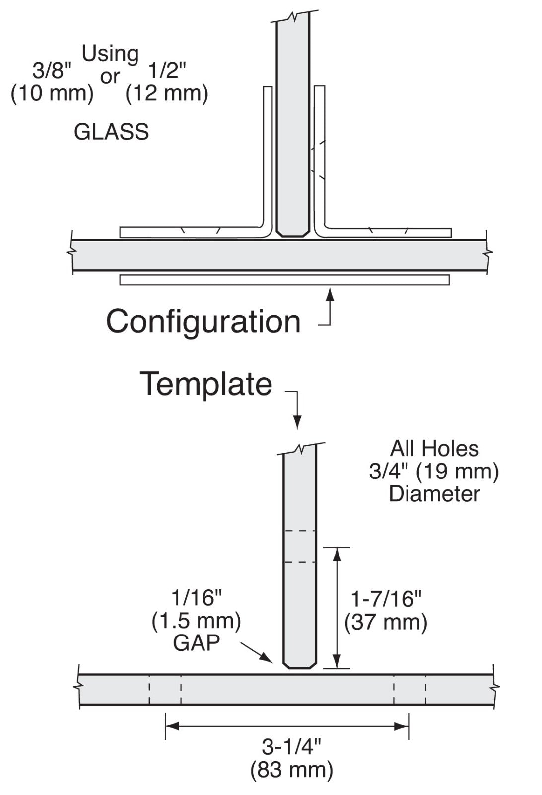 CRL Beveled Style 90º Glass - to - Glass T - Juntion Clamp BGC90T0RB