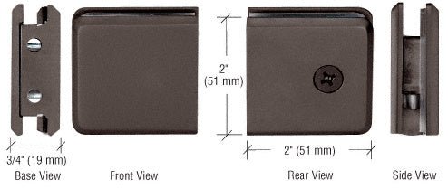 CRL Beveled Style Notch - in - Glass Fixed Panel U - Clamp BGCU10RB