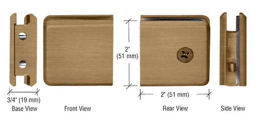 CRL Beveled Style Notch - in - Glass Fixed Panel U - Clamp BGCU1ABR