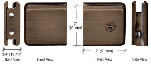 CRL Beveled Style Notch - in - Glass Fixed Panel U - Clamp BGCU1ABR