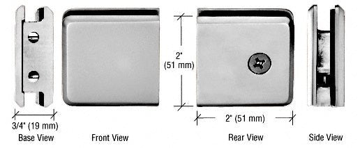 CRL Beveled Style Notch - in - Glass Fixed Panel U - Clamp BGCU1BN