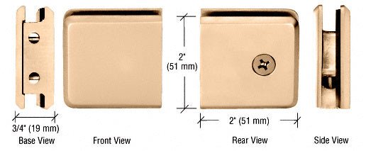 CRL Beveled Style Notch - in - Glass Fixed Panel U - Clamp BGCU1BR