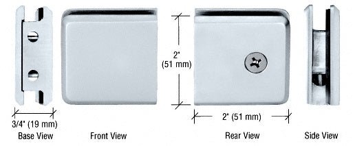 CRL Beveled Style Notch - in - Glass Fixed Panel U - Clamp BGCU1CH