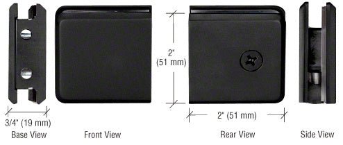 CRL Beveled Style Notch - in - Glass Fixed Panel U - Clamp BGCU1MBL