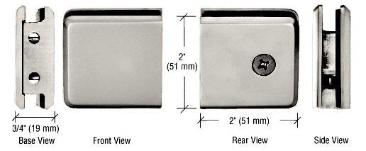 CRL Beveled Style Notch - in - Glass Fixed Panel U - Clamp BGCU1PN