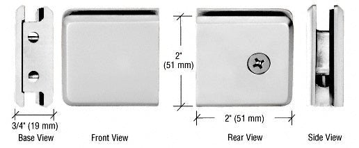 CRL Beveled Style Notch - in - Glass Fixed Panel U - Clamp BGCU1SB