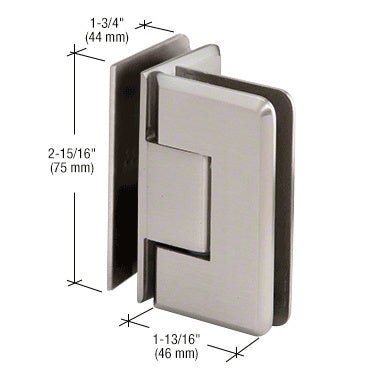 CRL Brushed Nickel Trianon 092 Series 90 Degree Glass - to - Glass Hinge TR1092BN