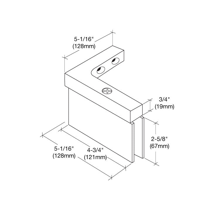 CRL Cardiff Senior Wall Mount Offset Back Plate Hinge SRCAR05LBN