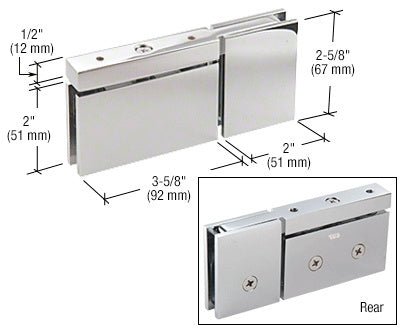 CRL Cardiff Top or Bottom Mount Pivot with Attached U - Clamp Hinge CAR07CH