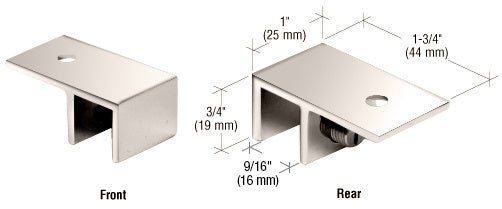 CRL Ceiling Mount "Sleeve Over" Glass Clamp S0GC01PN