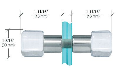 CRL Chrome Back - to - Back Glass Shower Door Knob SDK410CR