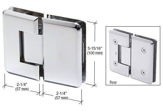 CRL Chrome Cologne Series 5 Degree Pre - Set Glass - to - Glass Hinge C0L580CH