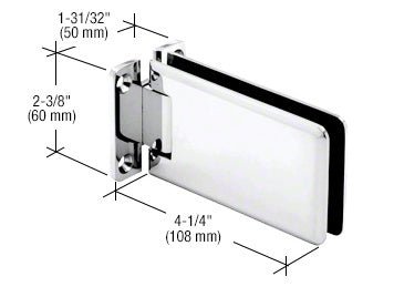 CRL Chrome Grande 037 Series Wall Mount Standard Back Plate Hinge GRA037CH