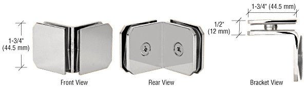 CRL Chrome Monaco Series 90 Degree Glass - to - Glass Clamp M0690CH