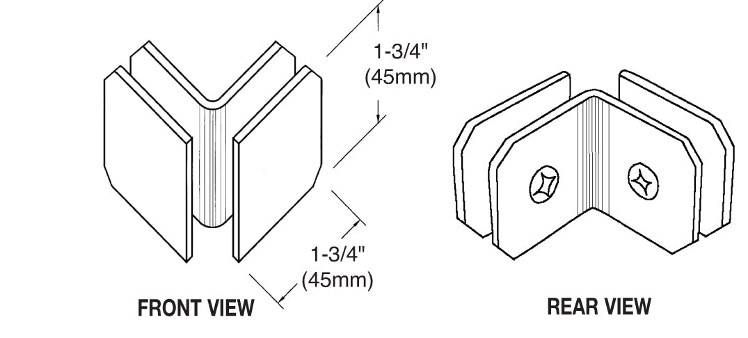 CRL Chrome Monaco Series 90 Degree Glass - to - Glass Clamp M0690CH