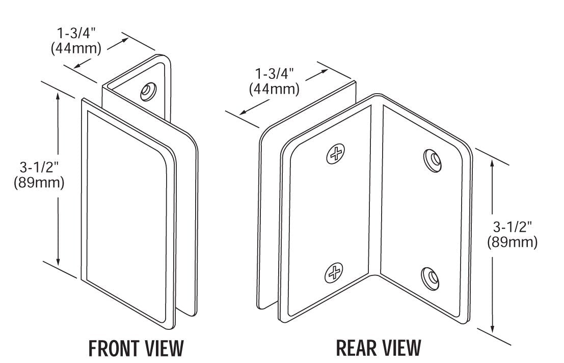 CRL Chrome Petite Series Wall Mount Bracket PE90SCH