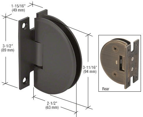 CRL Classique 037 Series Wall Mount 'H' Back Plate Hinge *Discontinued* CLA0370RB