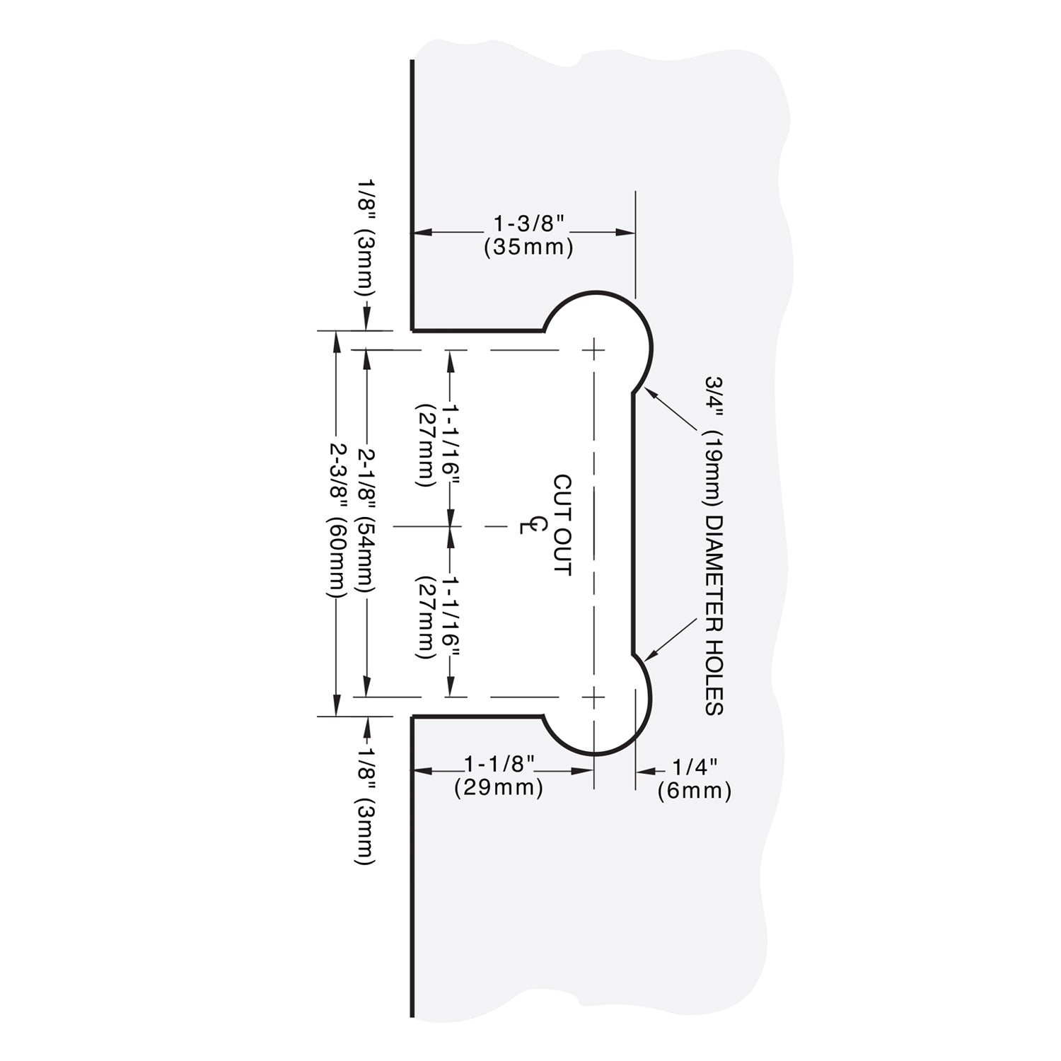 CRL Classique 037 Series Wall Mount 'H' Back Plate Hinge *Discontinued* CLA0370RB