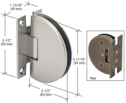 CRL Classique 037 Series Wall Mount 'H' Back Plate Hinge *Discontinued* CLA037BN