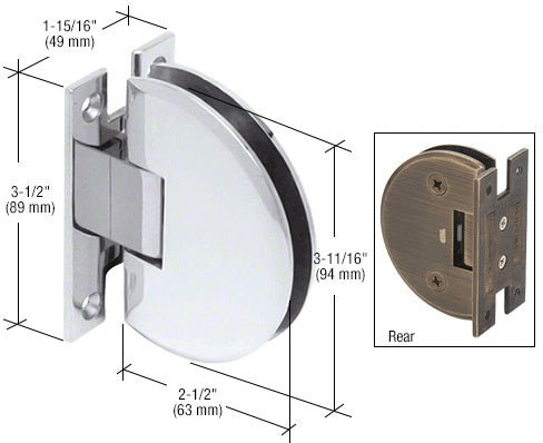 CRL Classique 037 Series Wall Mount 'H' Back Plate Hinge *Discontinued* CLA037CH