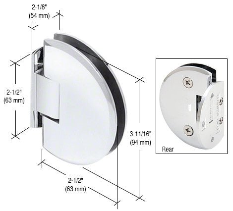 CRL Classique 044 Series Wall Mount Offset Back Plate Hinge CLA044CH