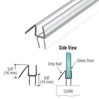 CRL Clear Co - Extruded 36" Bottom Wipe with Drip Rail for Glass - 10/Box P912WS36