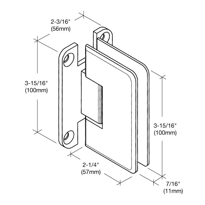 CRL Cologne 037 Series Wall Mount 'H' Back Plate Hinge C0L0370RB