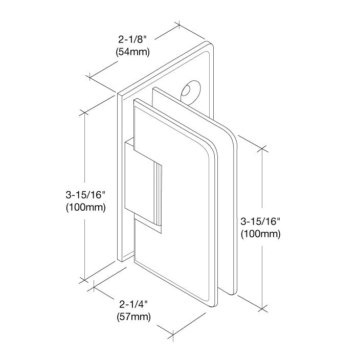 CRL Cologne 044 Series Wall Mount Offset Back Plate Hinge C0L0440RB