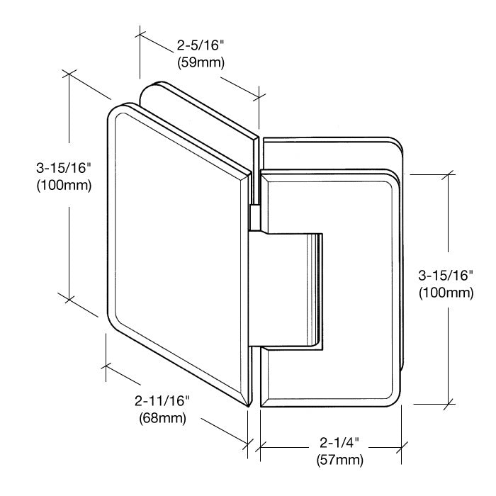 CRL Cologne 045 Series 135º Glass - to - Glass Hinge C0L0450RB