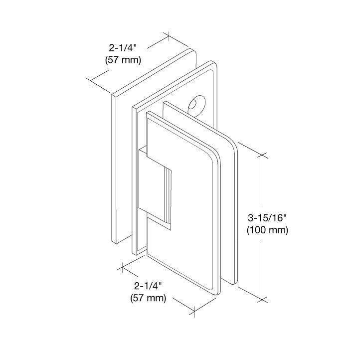 CRL Cologne 092 Series 90º Glass - to - Glass Hinge C0L0920RB