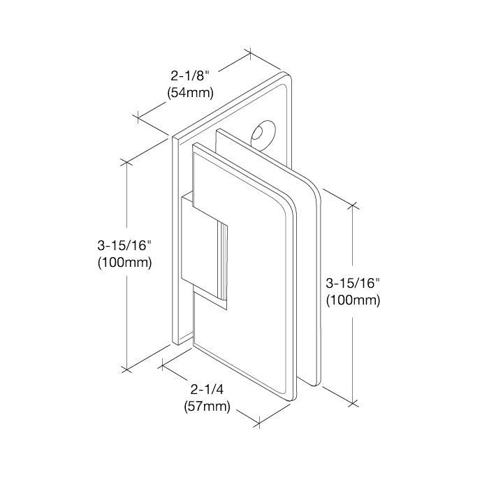 CRL Cologne 544 Series 5 Degree Pre - Set Wall Mount Offset Back Plate Hinge C0L5440RB