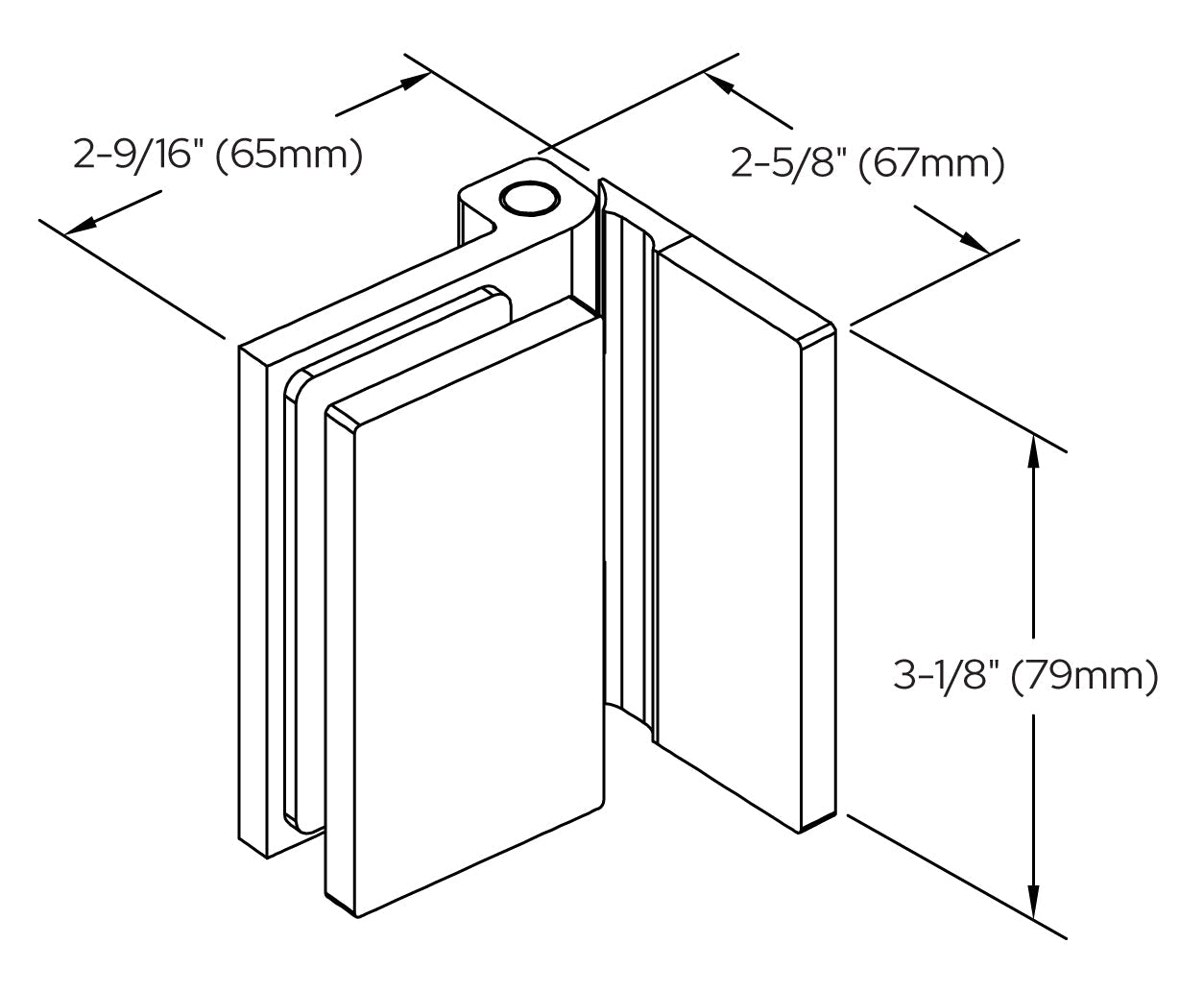 CRL Como Series Wall Mount Outswing Hinge C0M044BN