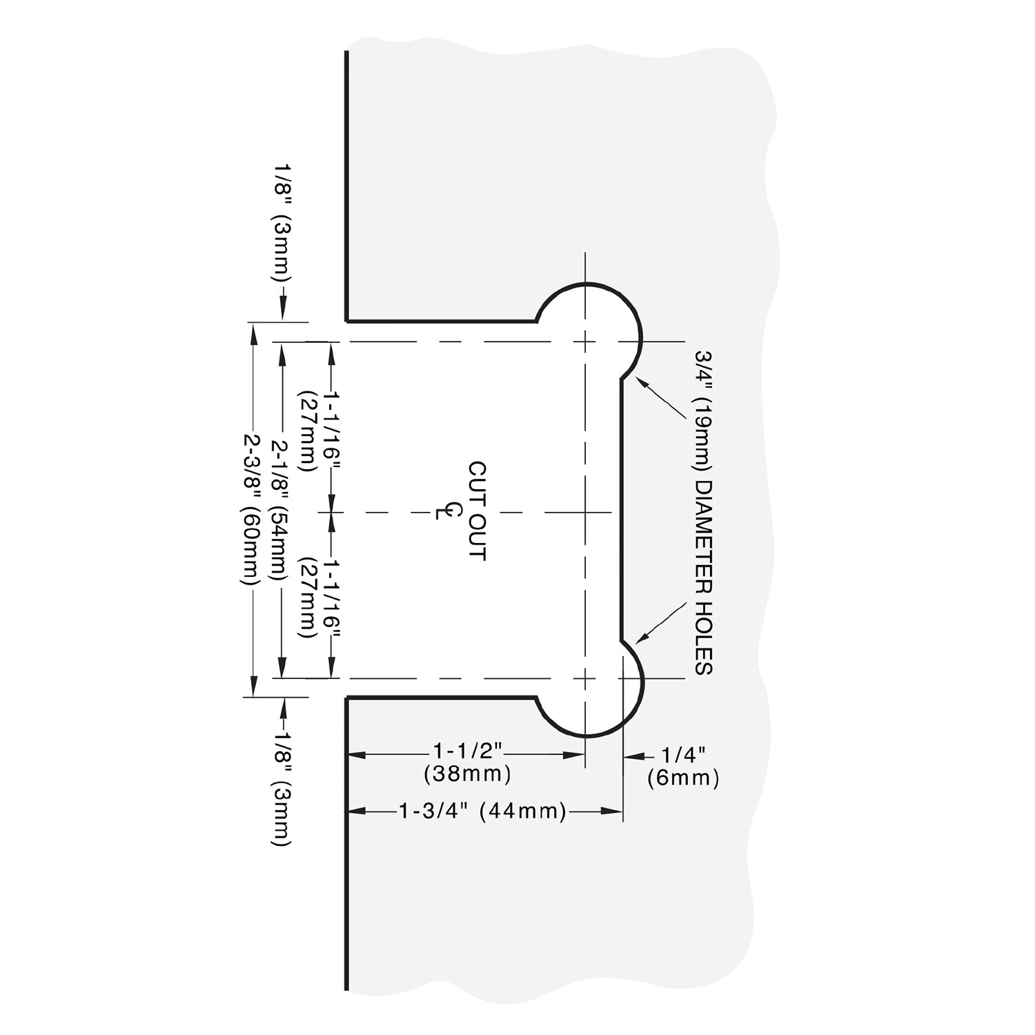 CRL Concord 037 Series Wall Mount 'H' Back Plate Hinge *Discontinued* SDH0370RB