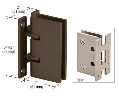 CRL Concord 037 Series Wall Mount 'H' Back Plate Hinge *Discontinued* SDH0370RB